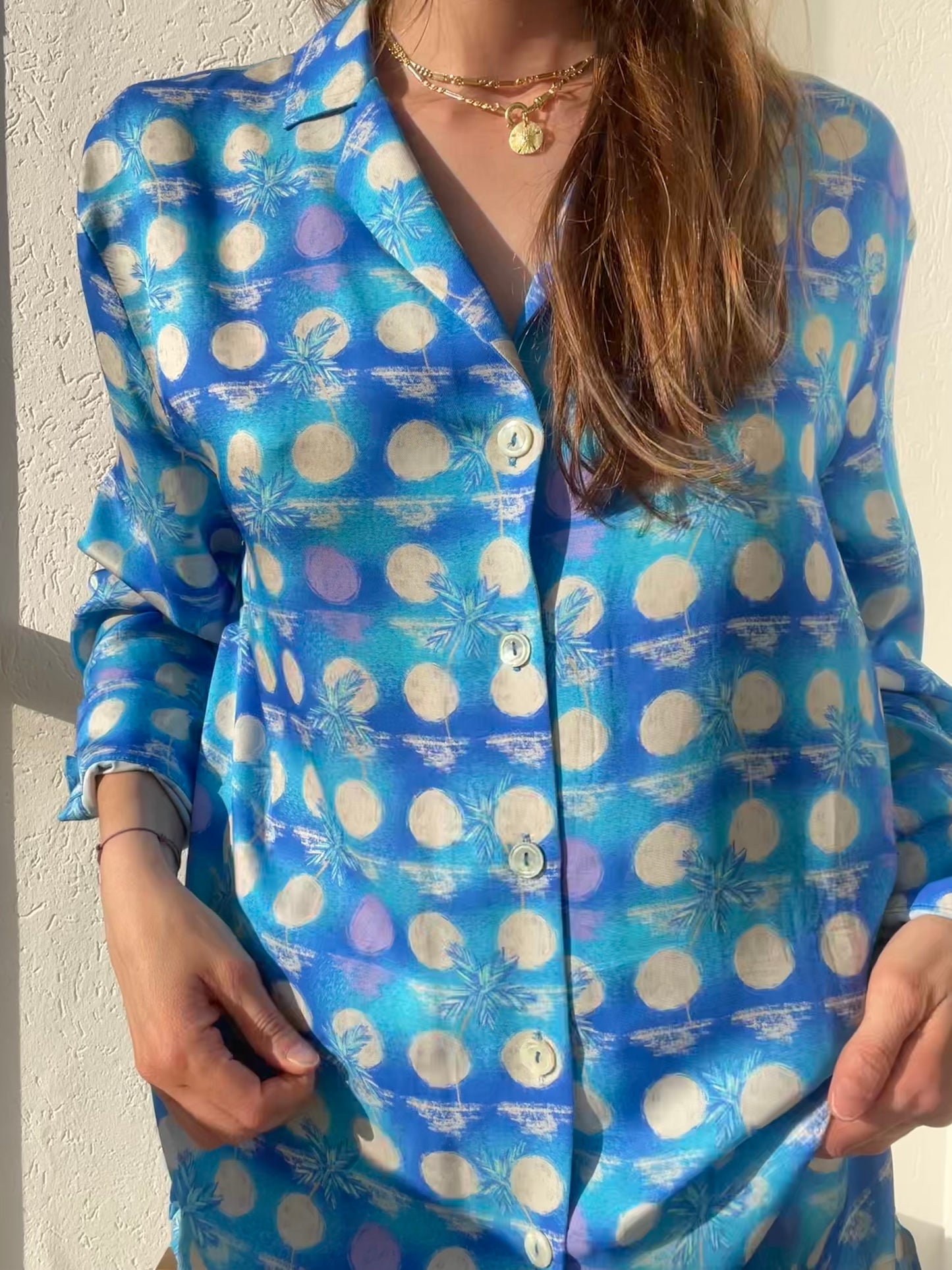 Chemise imprimée "Full Moon" en viscose éco-responsable 